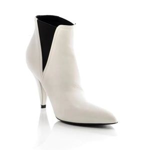Celine Ladies Leather Ankle Boots - White Size 6
